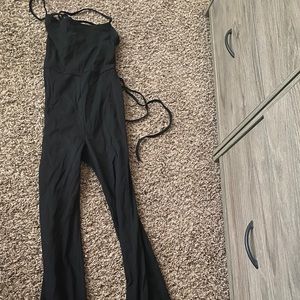 SHEIN Lace Up Backless Cami Jumpsuit